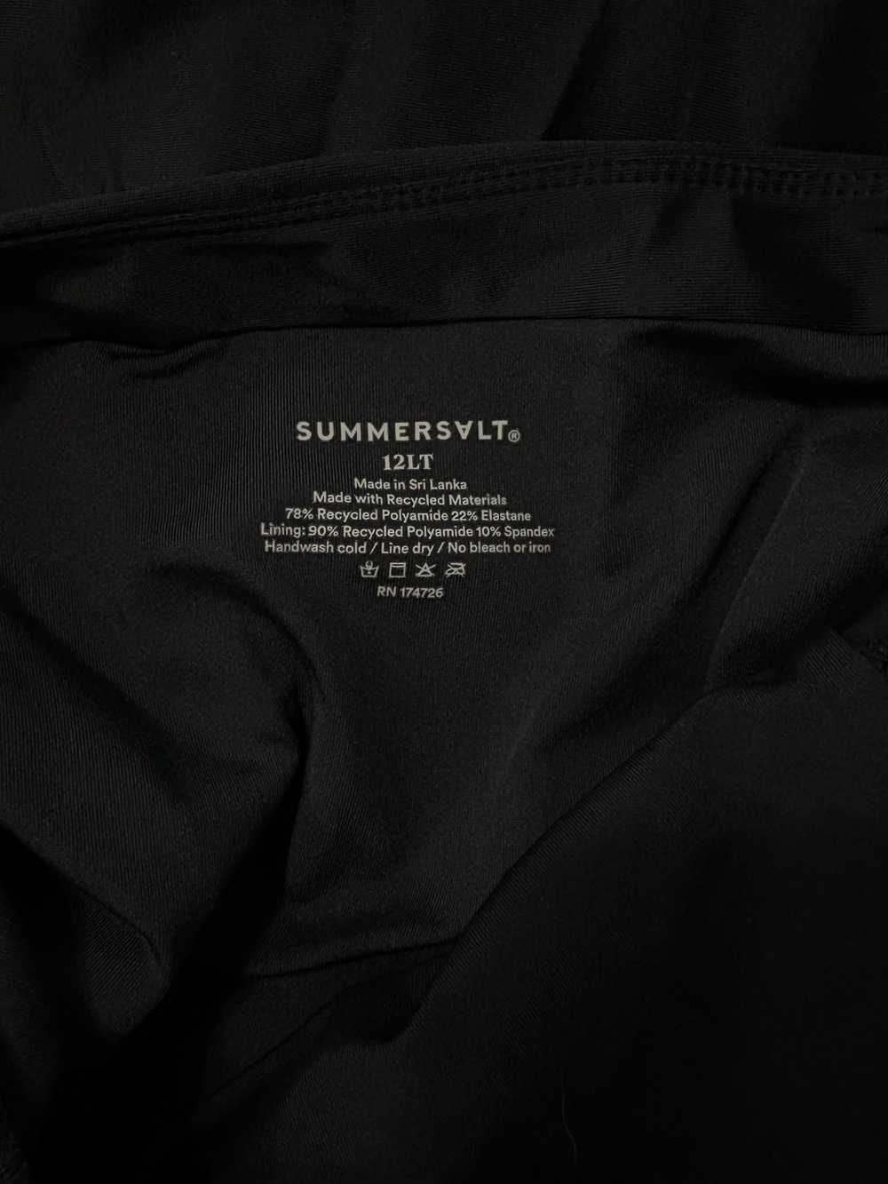 Summersalt The Ruffle Backflip Long Torso One Piece Swimsuit Black SIze 12LT - Picture 6 of 7